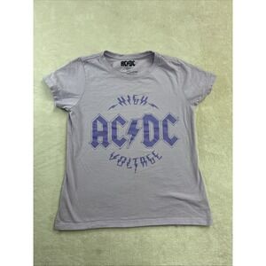 AC DC High Voltage Purple Shirt Sleeve T-shirt‎ Size 10/12 Concert